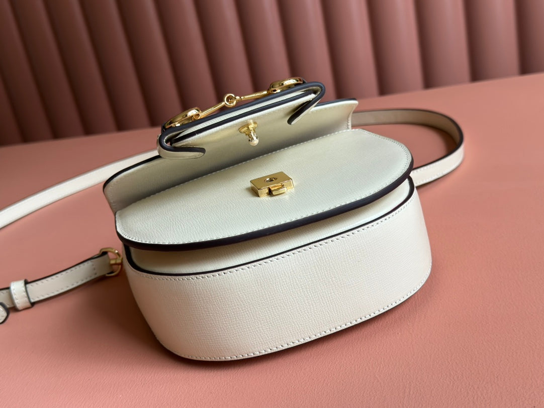 Gucci Horsebit Bag White Leather 239812 mysite