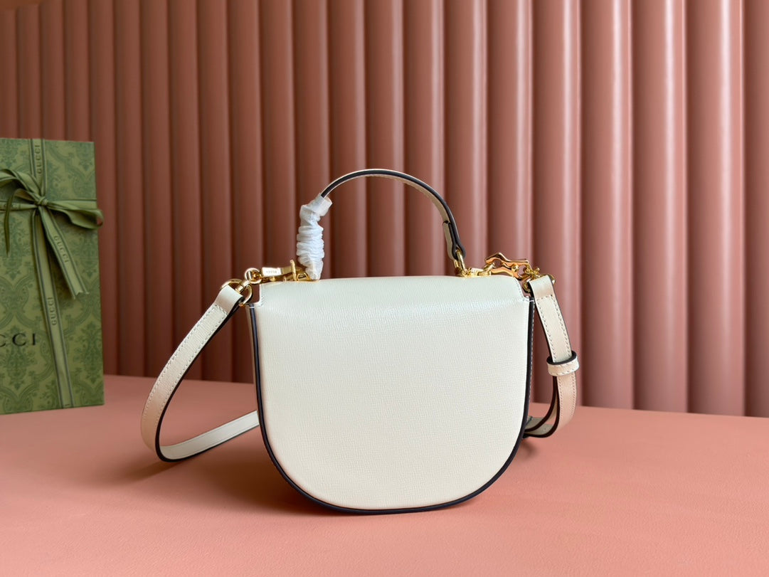 Gucci Horsebit Bag White Leather 239812 mysite