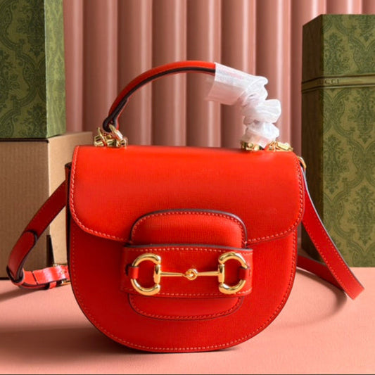 Gucci Horsebit Bag Red Leather 239808 mysite