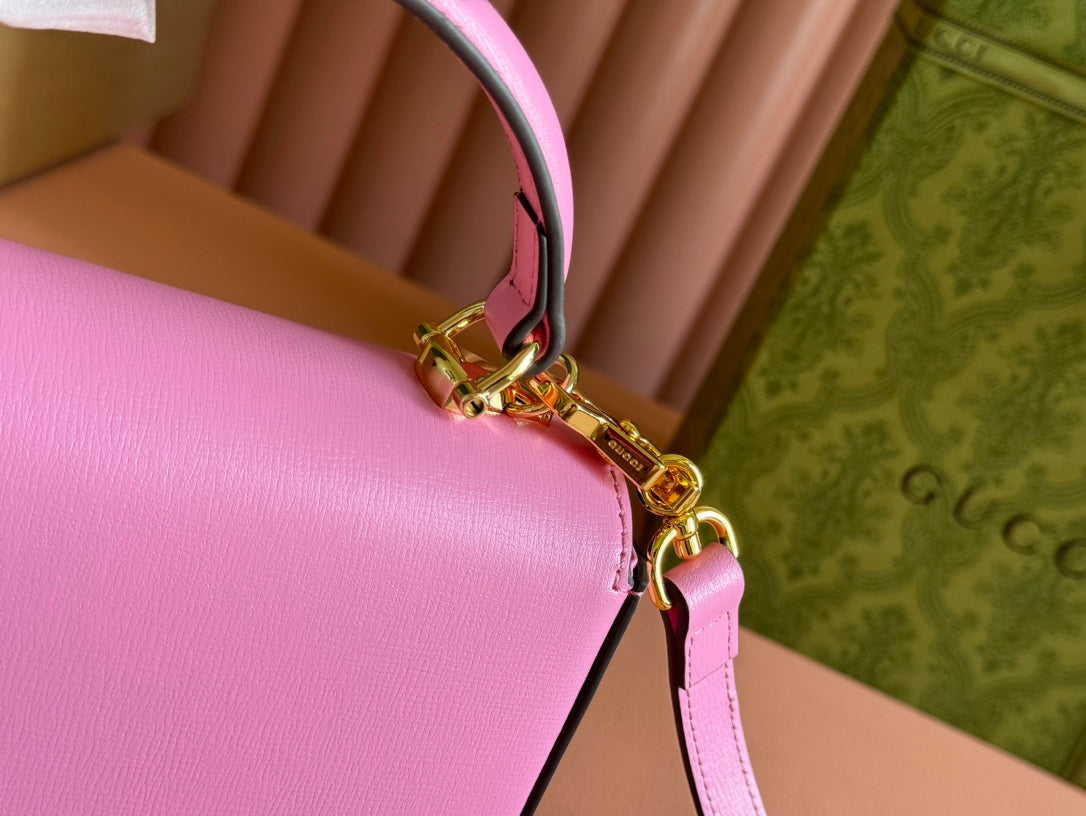 Gucci Horsebit Bag Pink Leather 239806 mysite