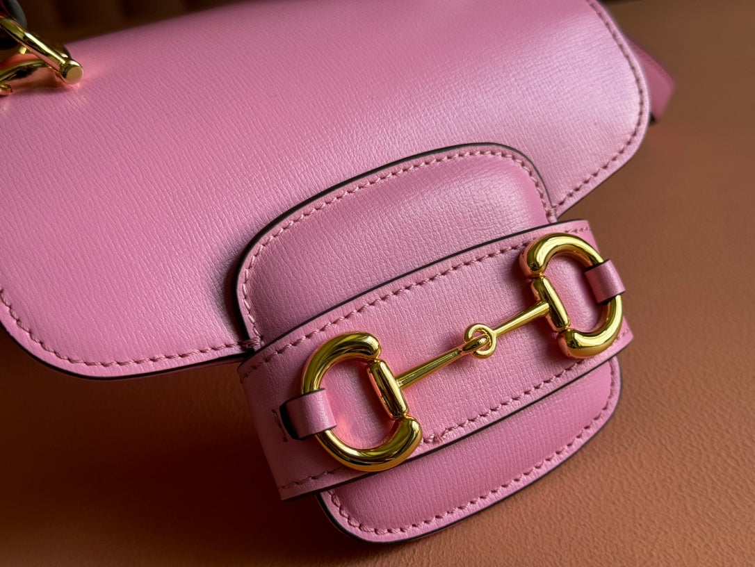 Gucci Horsebit Bag Pink Leather 239806 mysite
