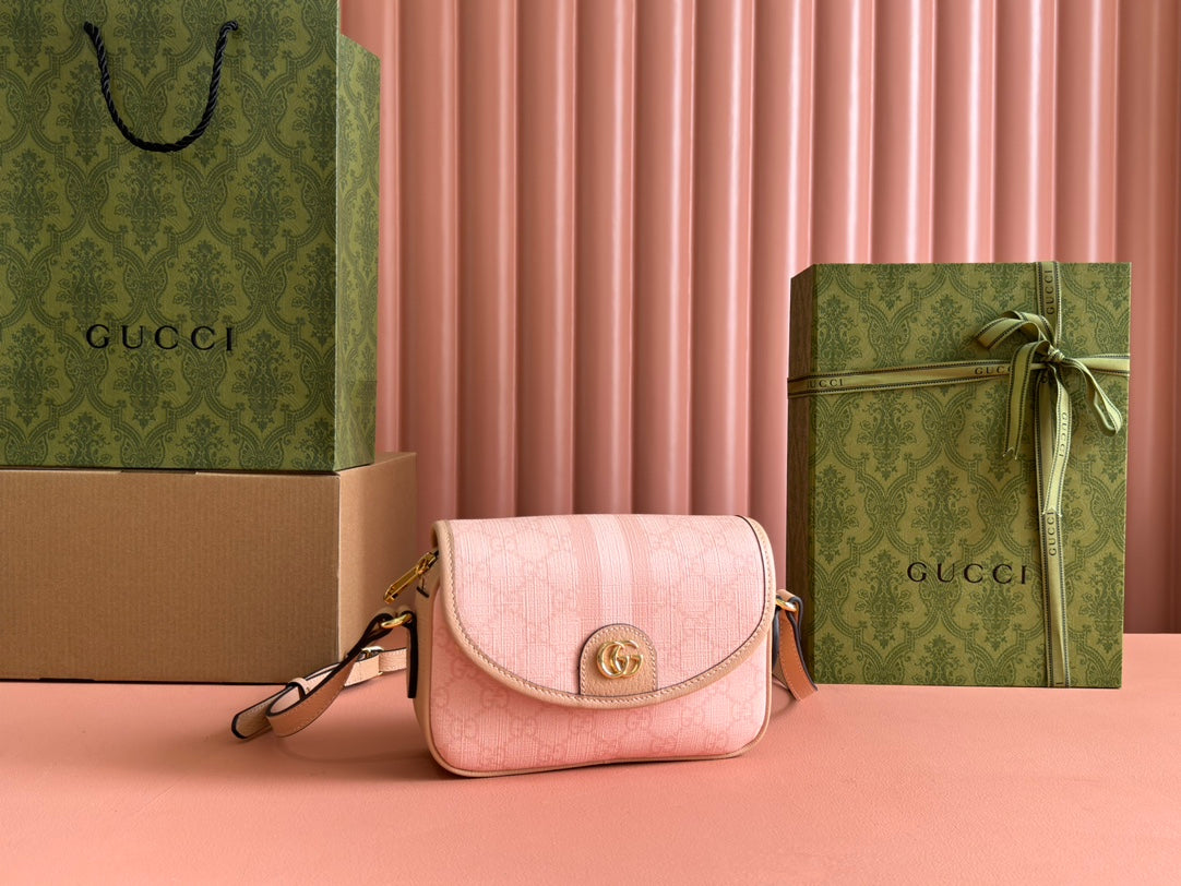 Gucci Ophidia 19cm Bag Pink Canvas 239919 mysite