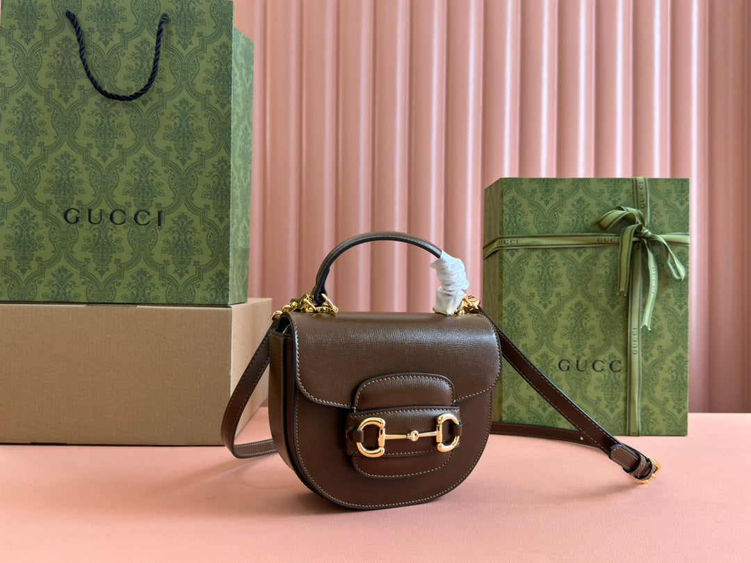 Gucci Horsebit Bag Brown Leather 239817 mysite