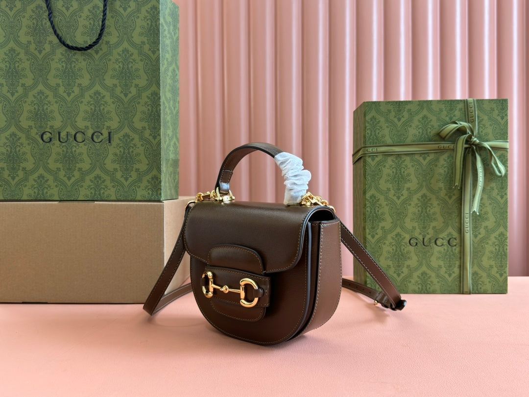 Gucci Horsebit Bag Brown Leather 239817 mysite