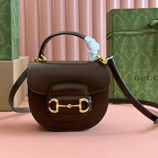 Gucci Horsebit Bag Brown Leather 239817 mysite