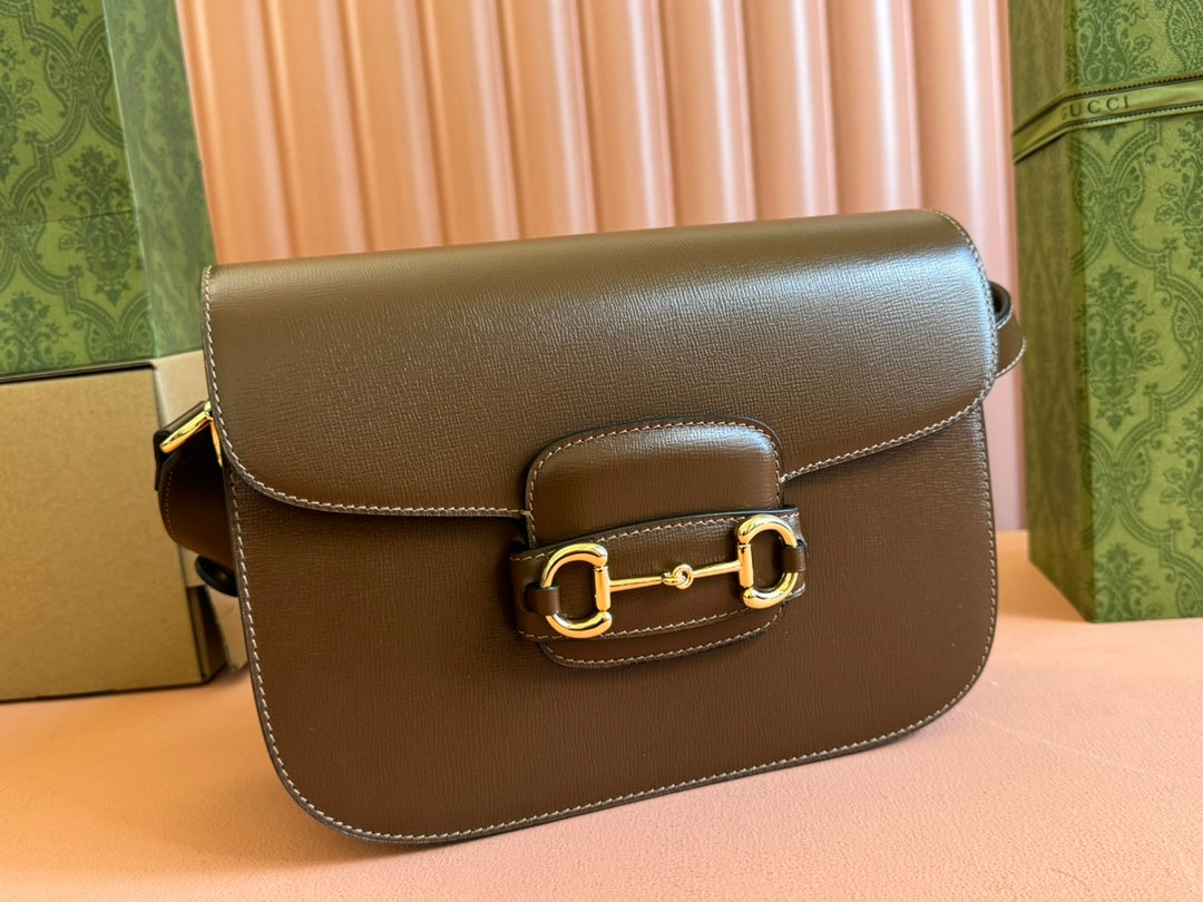 GG 1955 Horsebit Mini Bag 20cm Brown Calfskin Gold Hardware mysite