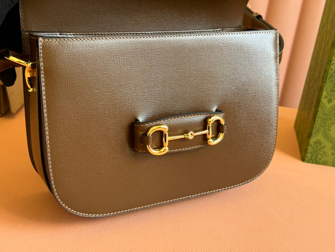 GG 1955 Horsebit Mini Bag 20cm Brown Calfskin Gold Hardware mysite
