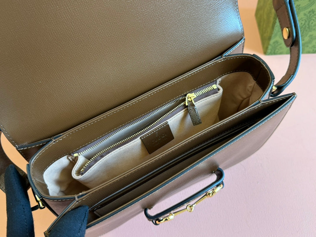 GG 1955 Horsebit Mini Bag 20cm Brown Calfskin Gold Hardware mysite