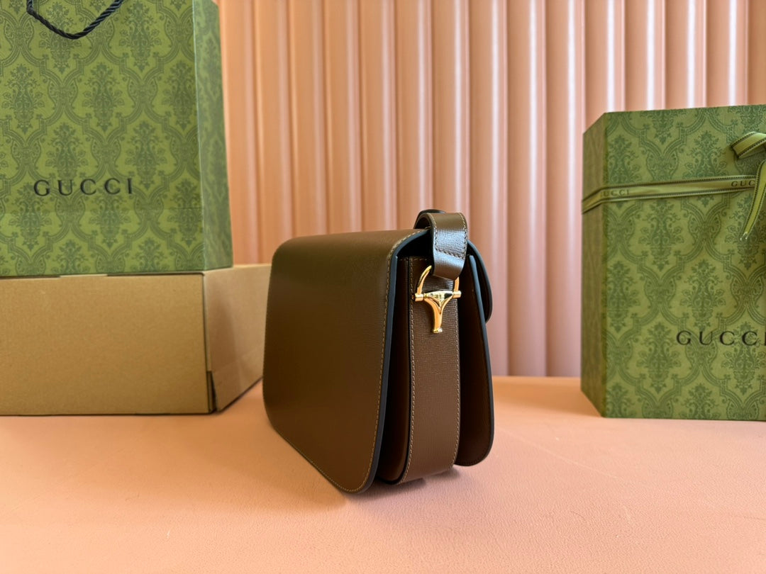 GG 1955 Horsebit Mini Bag 20cm Brown Calfskin Gold Hardware mysite