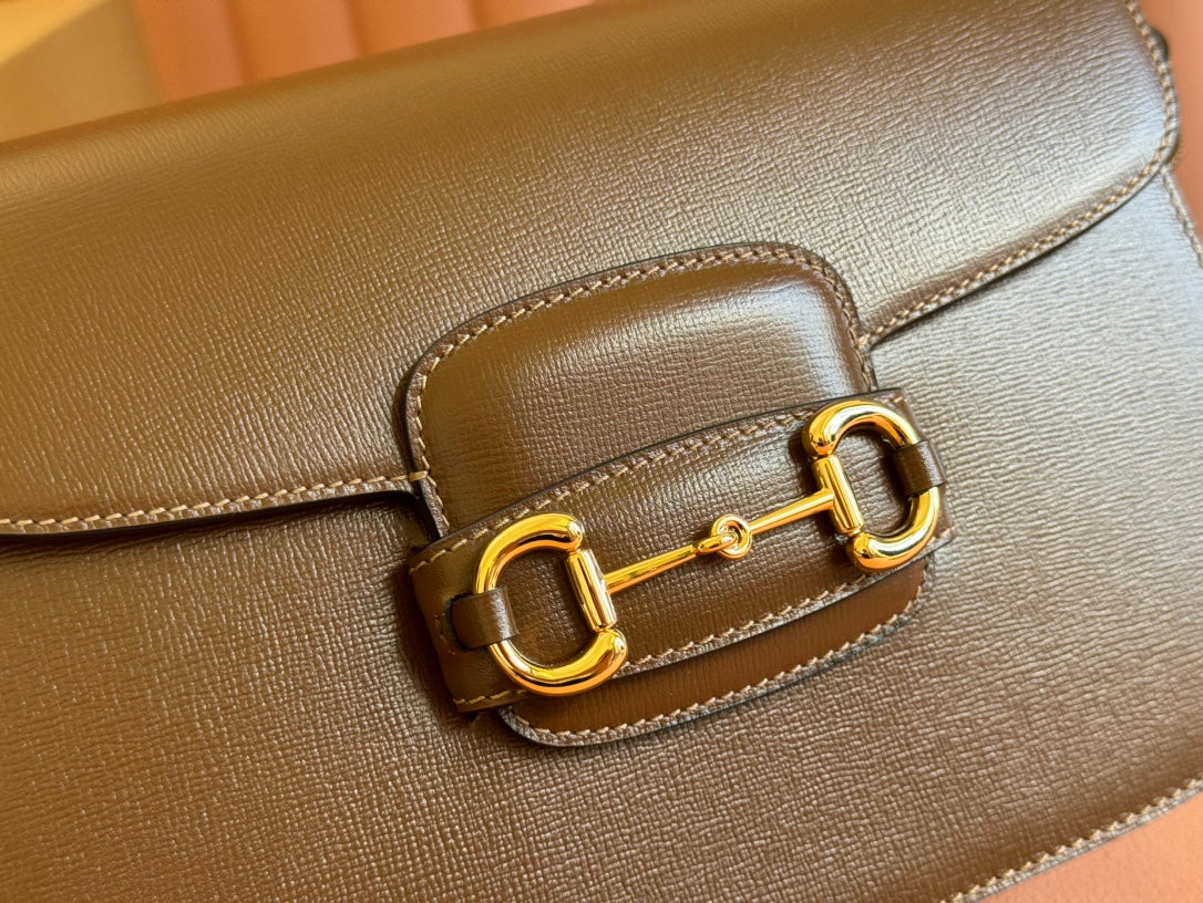 GG 1955 Horsebit Mini Bag 20cm Brown Calfskin Gold Hardware mysite