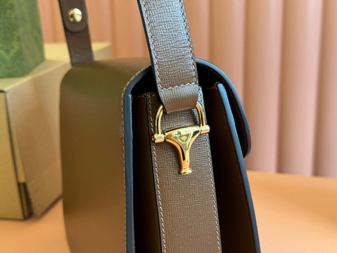 GG 1955 Horsebit Mini Bag 20cm Brown Calfskin Gold Hardware mysite