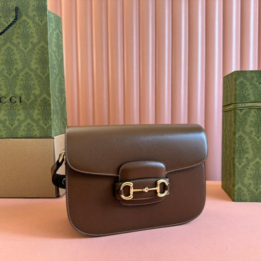 GG 1955 Horsebit Mini Bag 20cm Brown Calfskin Gold Hardware mysite