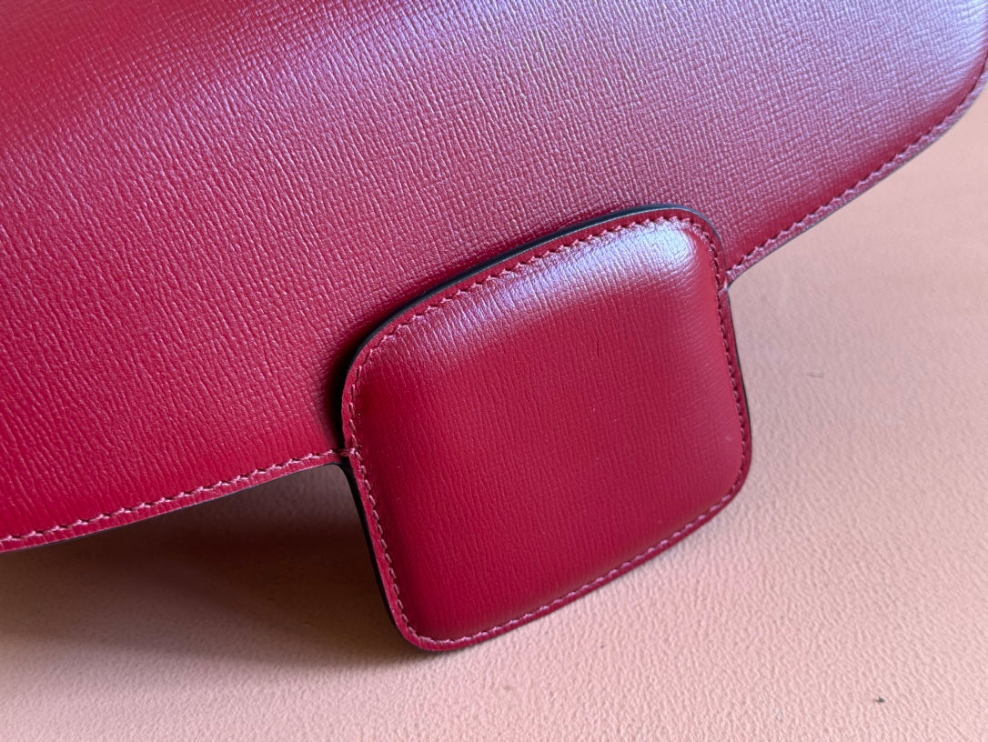 Gucci Horsebit 25 Bag Rosso Ancora Red Leather Canvas 244262 mysite