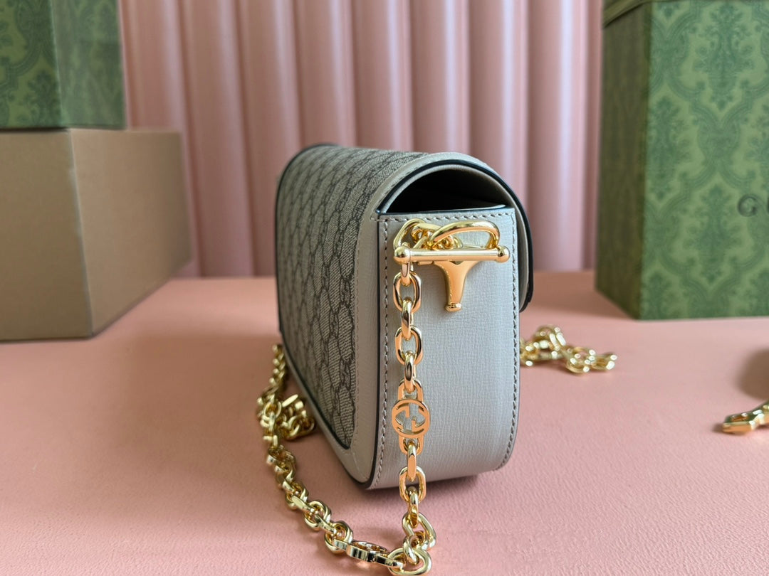 Gucci Horsebit 1995 Bag Ebony mix Beige Canvas 244275 mysite