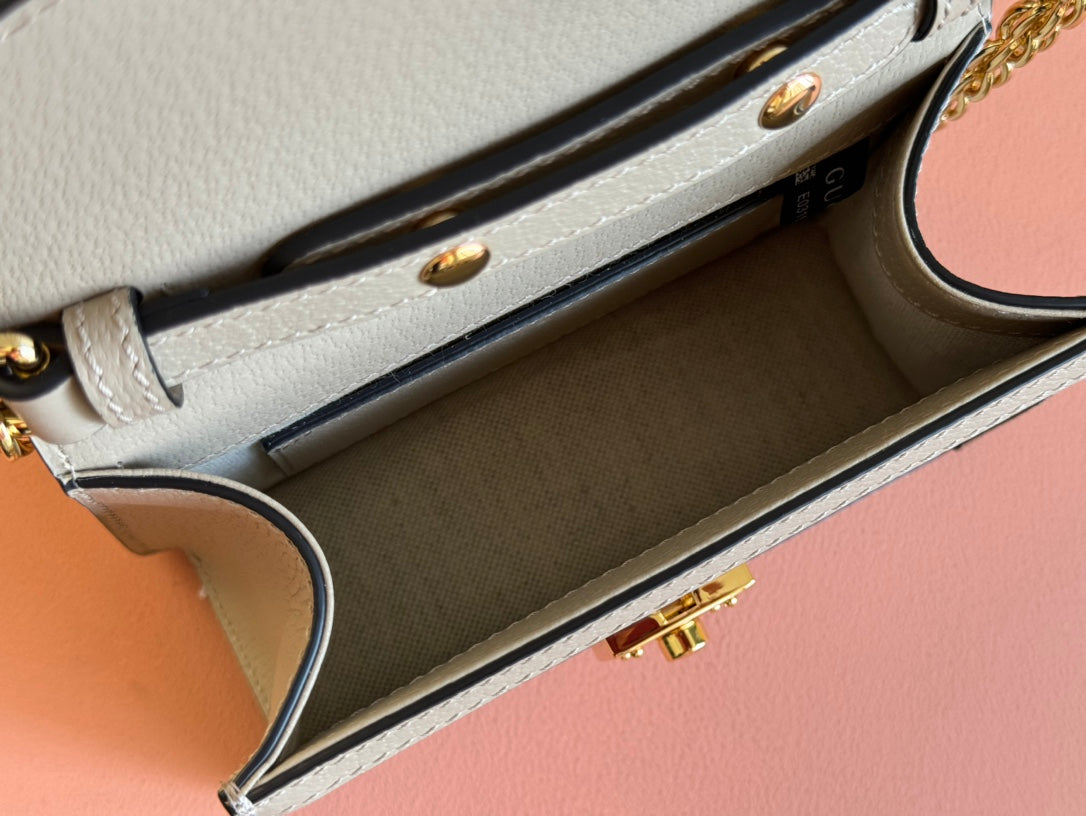 Gucci Ophidia 17.5cm Bag Beige White Canvas Leather 248488 mysite