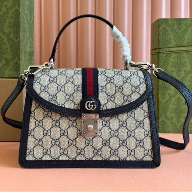 Gucci Ophidia 25cm Bag Ebony Black Canvas Leather 248493 mysite