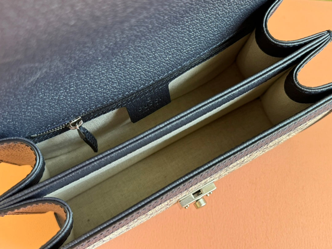 Gucci Ophidia 25cm Bag Ebony Black Canvas Leather 248493 mysite