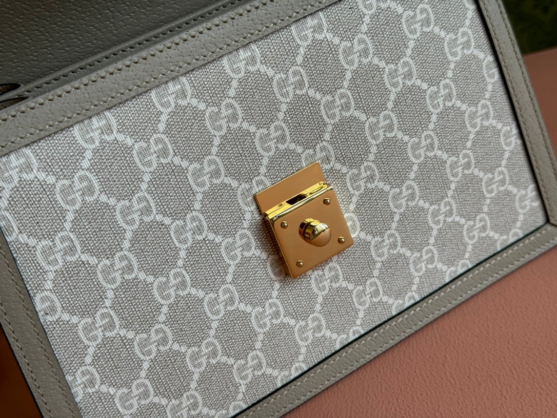 Gucci Ophidia 25cm Bag Beige White Canvas Leather 248494 mysite