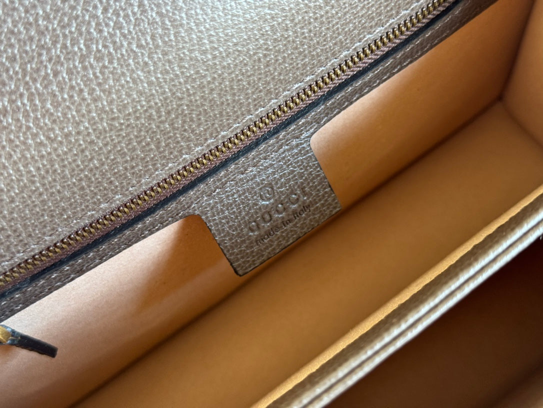 Gucci Ophidia 25cm Bag Ebony Brown Canvas Leather 248495 mysite