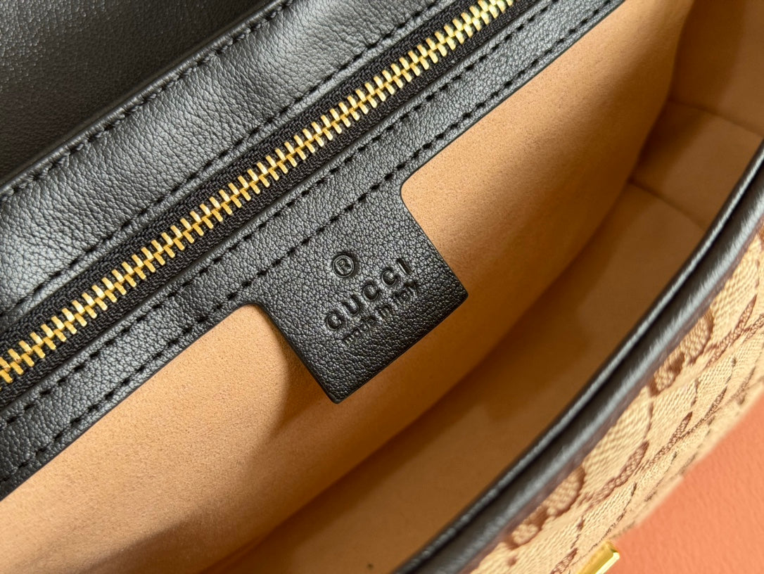 Gucci Marmont Bag 26 Beige mix Brown Canvas 240072 mysite