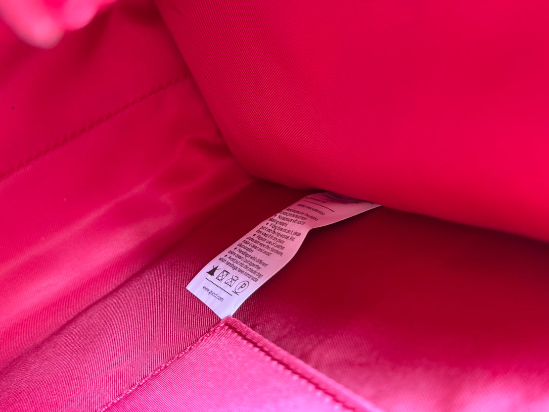 Gucci Bunny Print Tote Bag Red Beige Canvas 231228 mysite