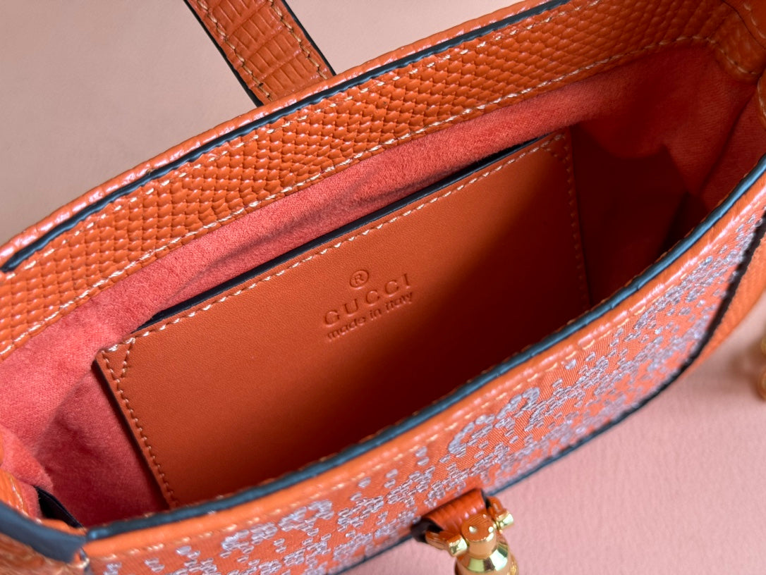 Gucci Jacket Bag Orange Lizard Rhinestones 248591 mysite