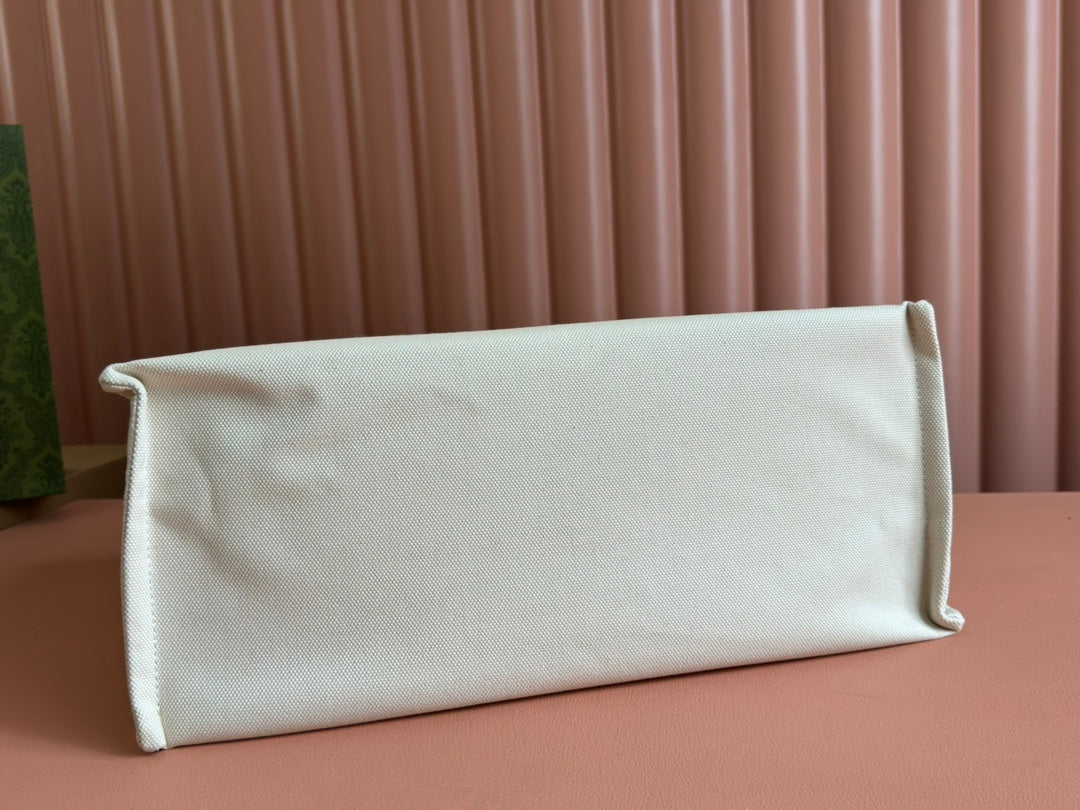 Gucci Medium Tote Bag Blue White Leather Canvas 248186 mysite