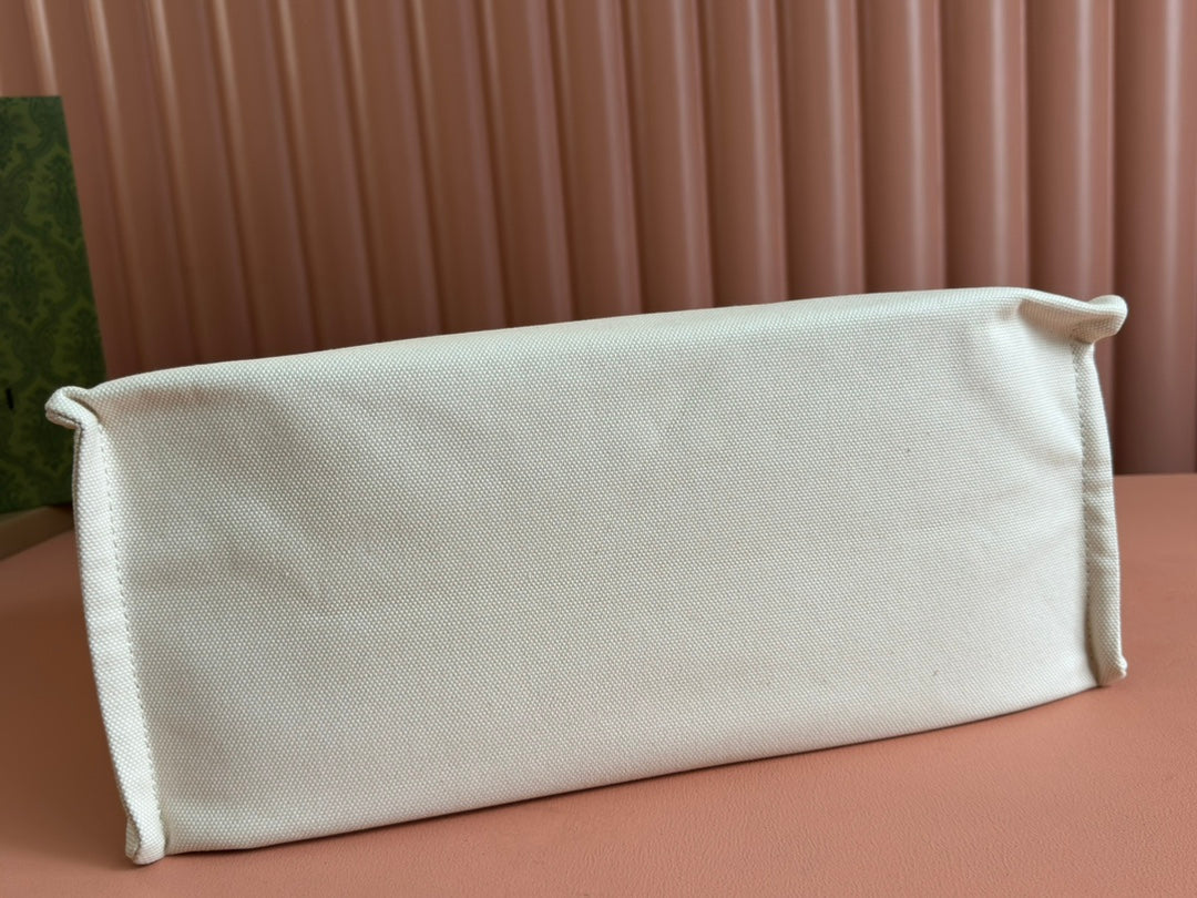 Gucci Medium Tote Bag Brown White Leather Canvas 248187 mysite