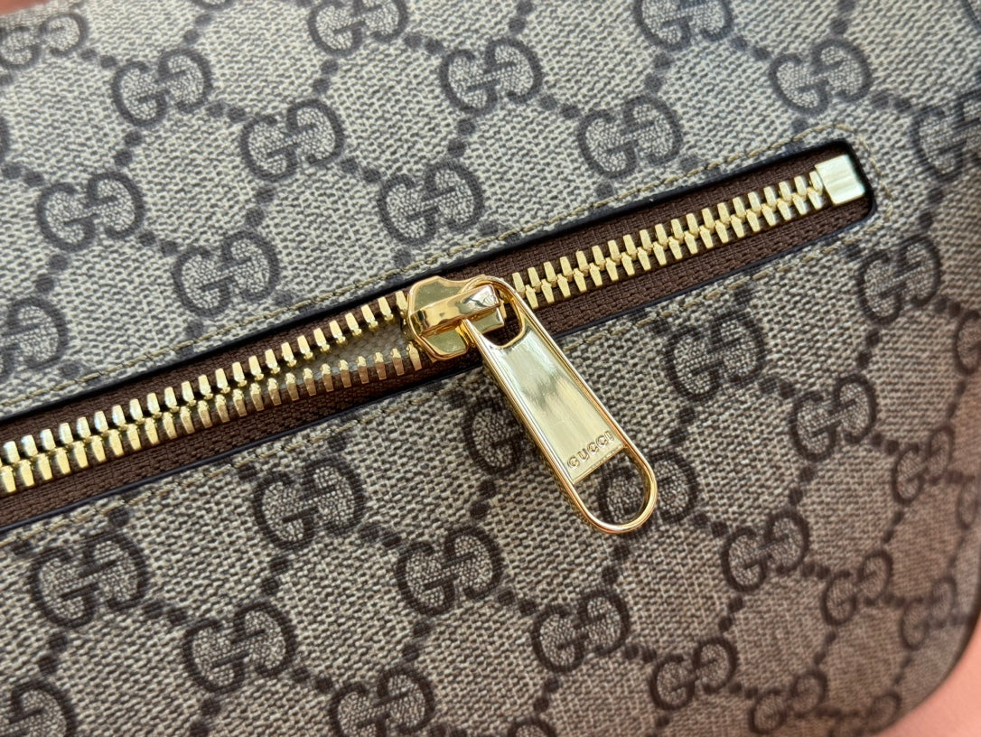 Gucci Interlocking G belt bag Brown mix Ebony Leather Canvas 248164 mysite