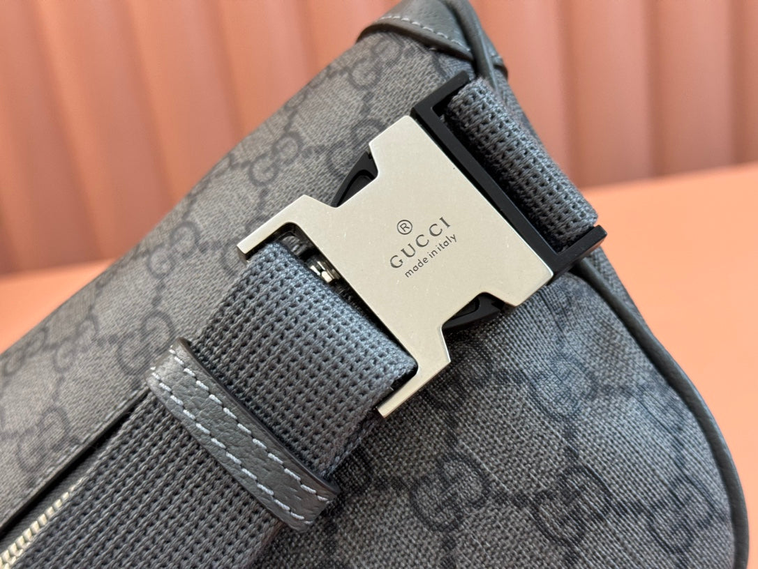 Gucci Interlocking G belt bag Gray Leather Canvas 248165 mysite