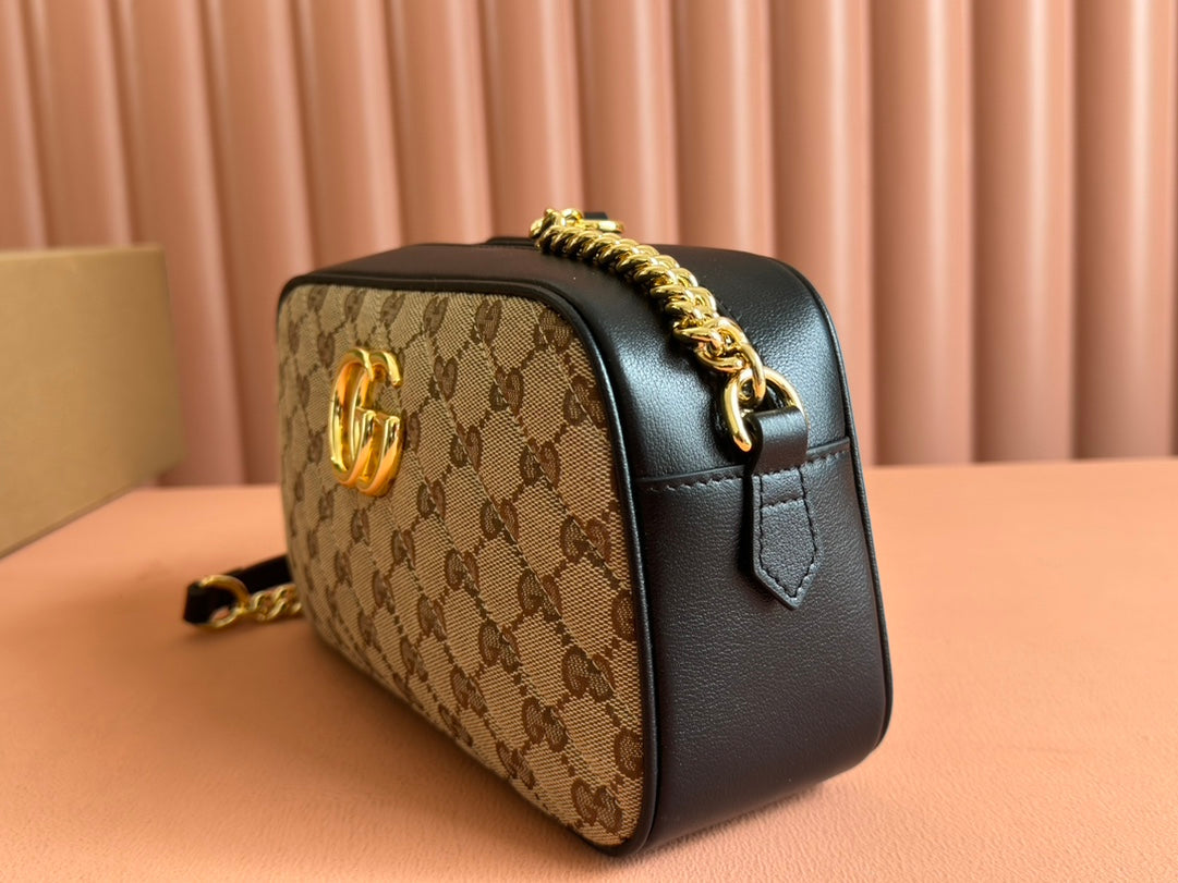 Gucci Marmont Bag 24 Beige mix Brown Canvas 240076 mysite