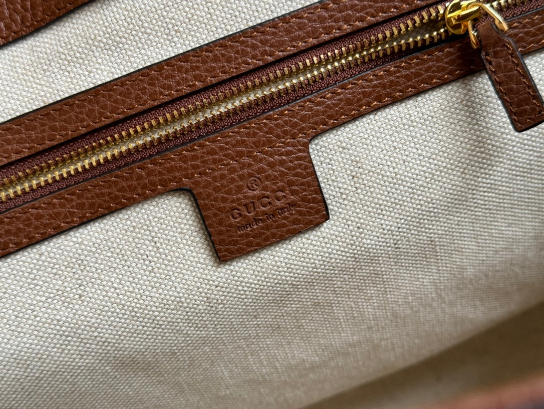 Gucci Ophidia 38cm Bag Blue Brown Leather Canvas 244458 mysite