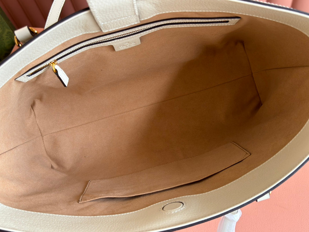 Gucci Ophidia 38cm Bag Ebony White Leather Canvas 244457 mysite