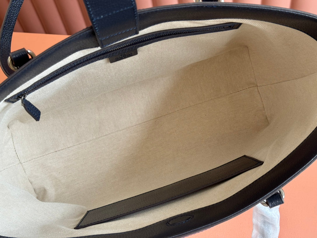 Gucci Ophidia 38cm Bag Ebony Black Leather Canvas 244456 mysite