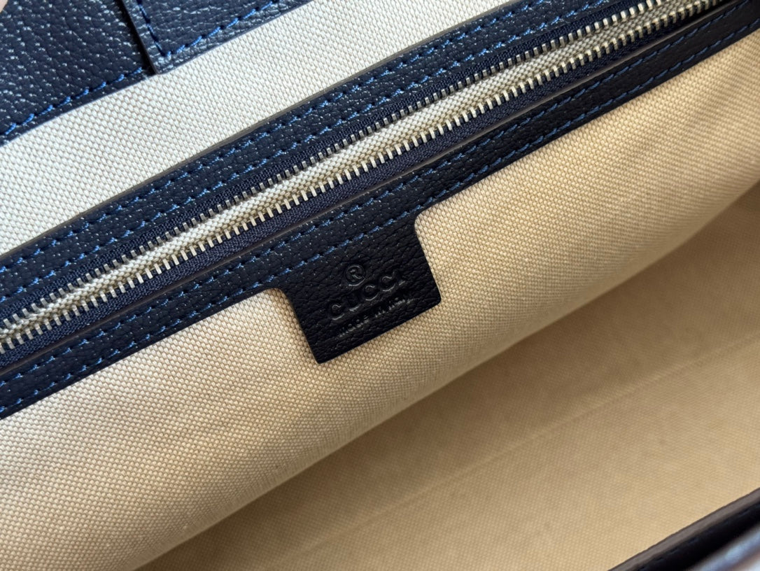 Gucci Ophidia 38cm Bag Ebony Black Leather Canvas 244456 mysite