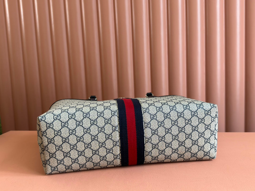 Gucci Ophidia 38cm Bag Ebony Black Leather Canvas 244456 mysite