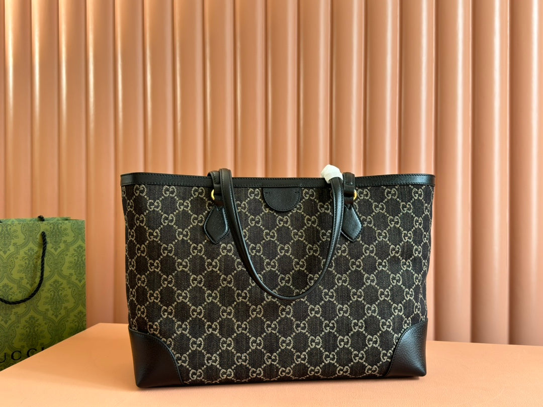 Gucci Ophidia 38cm Bag Black Leather Canvas 244459 mysite