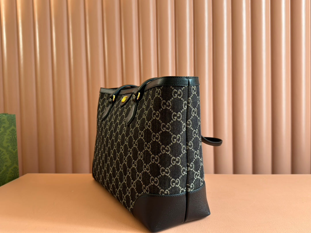 Gucci Ophidia 38cm Bag Black Leather Canvas 244459 mysite