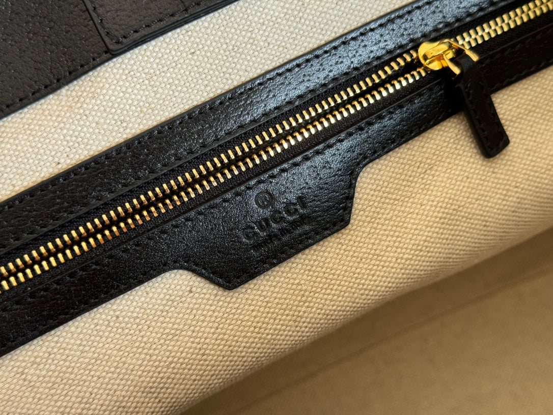 Gucci Ophidia 38cm Bag Black Leather Canvas 244459 mysite