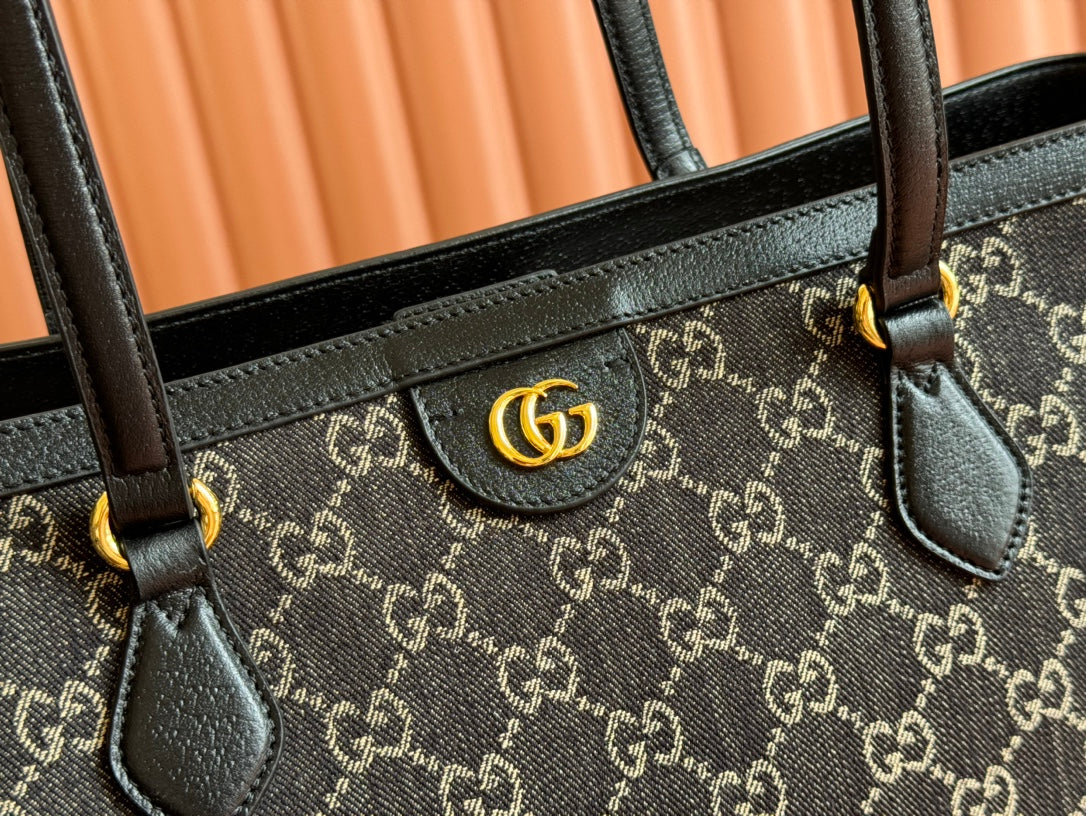 Gucci Ophidia 38cm Bag Black Leather Canvas 244459 mysite