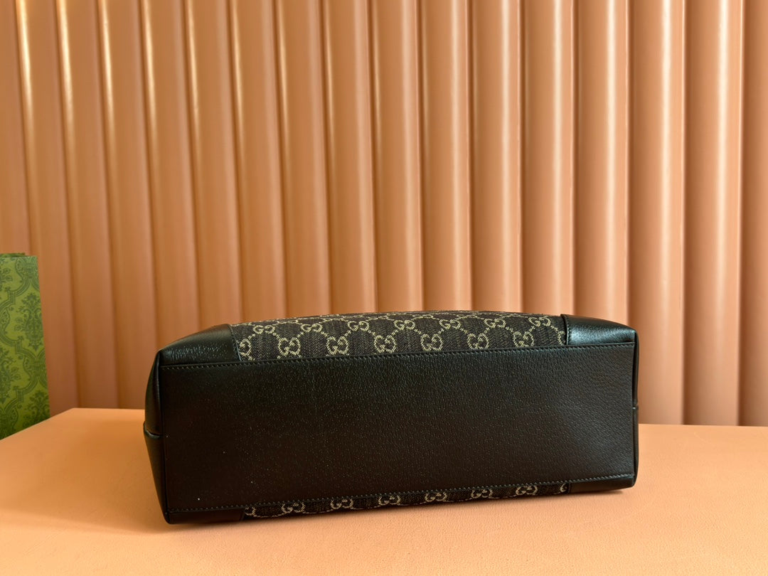 Gucci Ophidia 38cm Bag Black Leather Canvas 244459 mysite