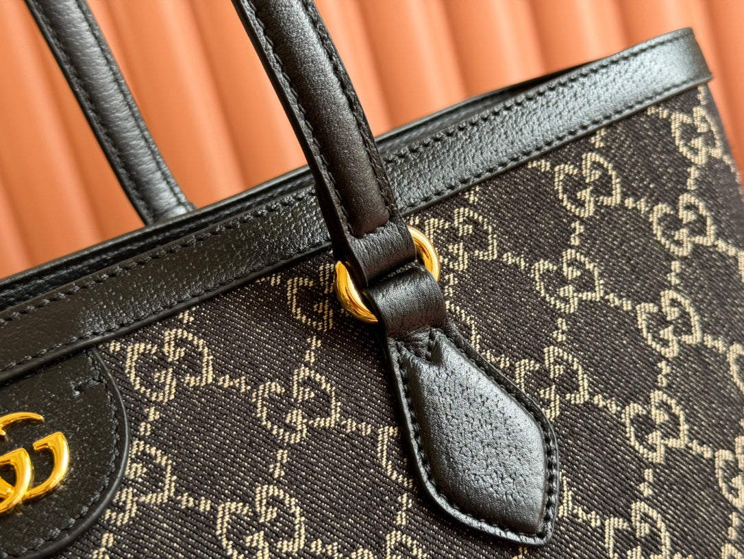 Gucci Ophidia 38cm Bag Black Leather Canvas 244459 mysite