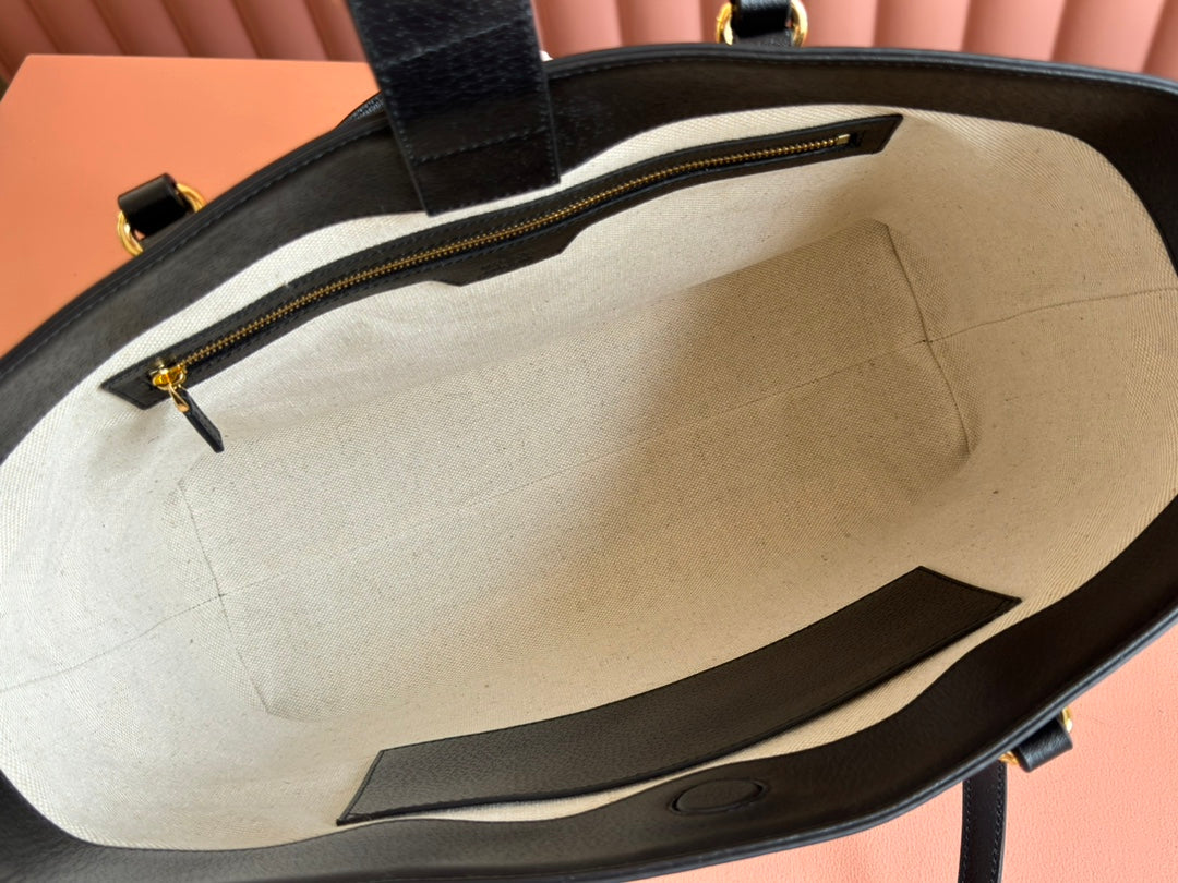 Gucci Ophidia 38cm Bag Black Leather Canvas 244459 mysite