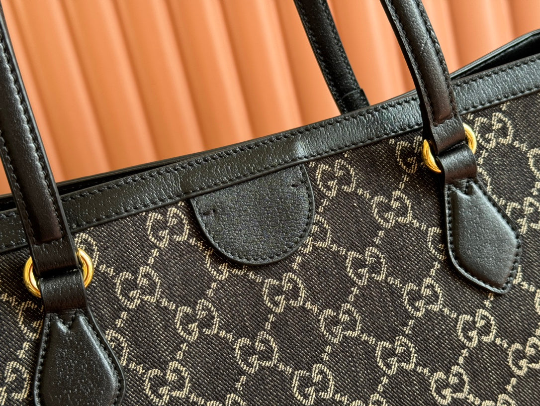 Gucci Ophidia 38cm Bag Black Leather Canvas 244459 mysite