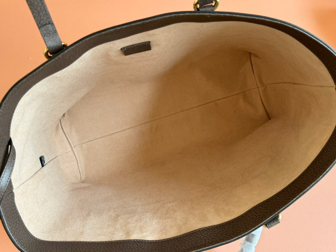 Gucci Ophidia 38cm Bag Ebony Brown Leather Canvas 244454 mysite