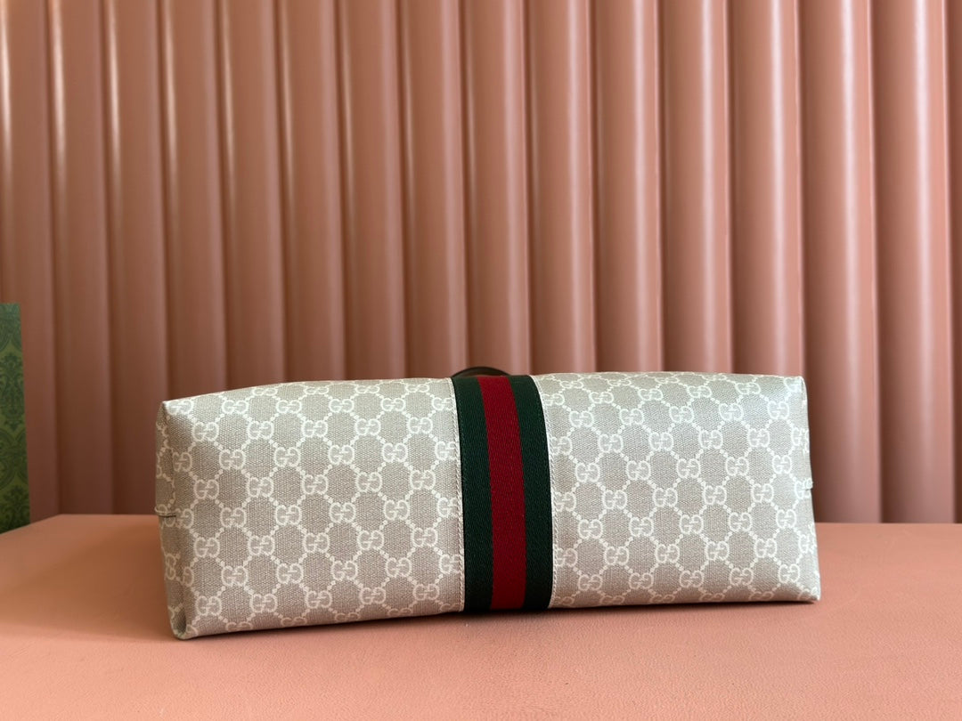 Gucci Ophidia 38cm Bag Beige White Leather Canvas 244453 mysite