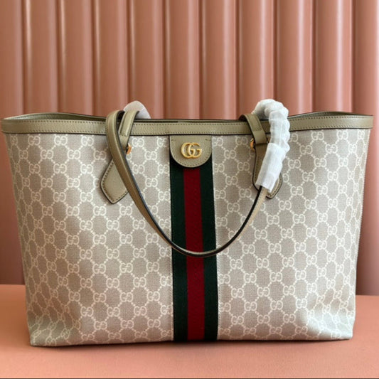 Gucci Ophidia 38cm Bag Beige White Leather Canvas 244453 mysite
