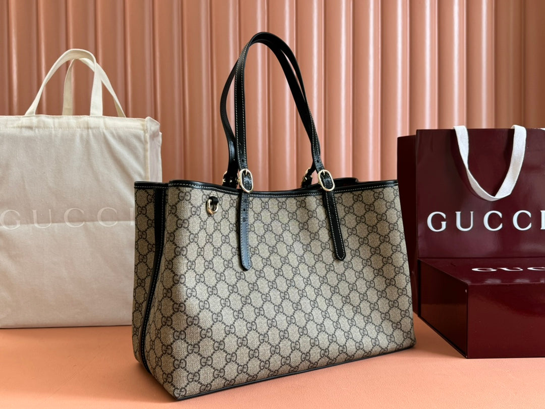 Gucci Ophidia 36cm Bag Ebony Black Canvas 248557 mysite