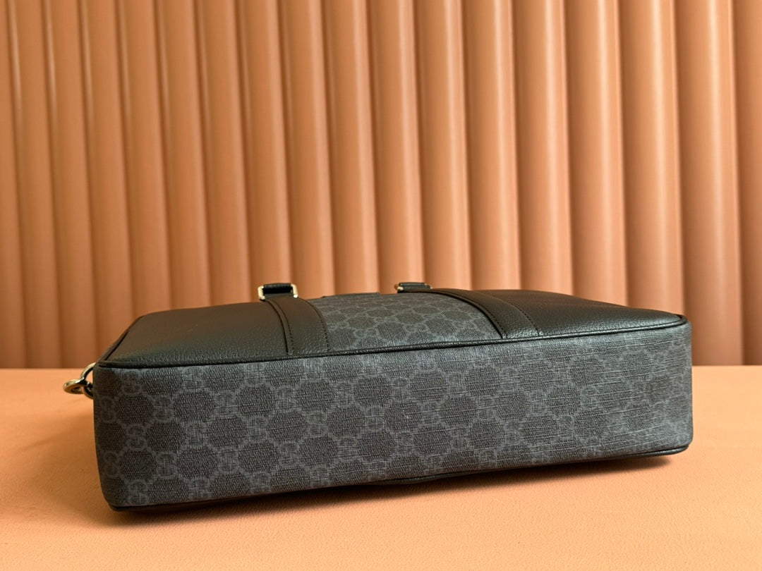 Gucci Briefcase 36.5cm Black Leather Canvas 239949 mysite