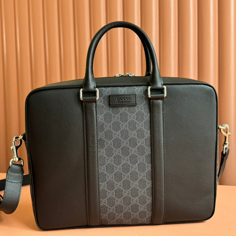 Gucci Briefcase 36.5cm Black Leather Canvas 239949 mysite